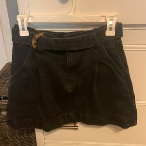 Free People Faded Black Denim Mini Skirt